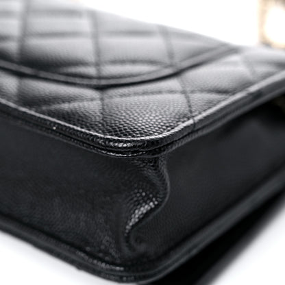 Chanel Caviar Quilted Wallet With Charms On Chain WOC Black 12 of 14