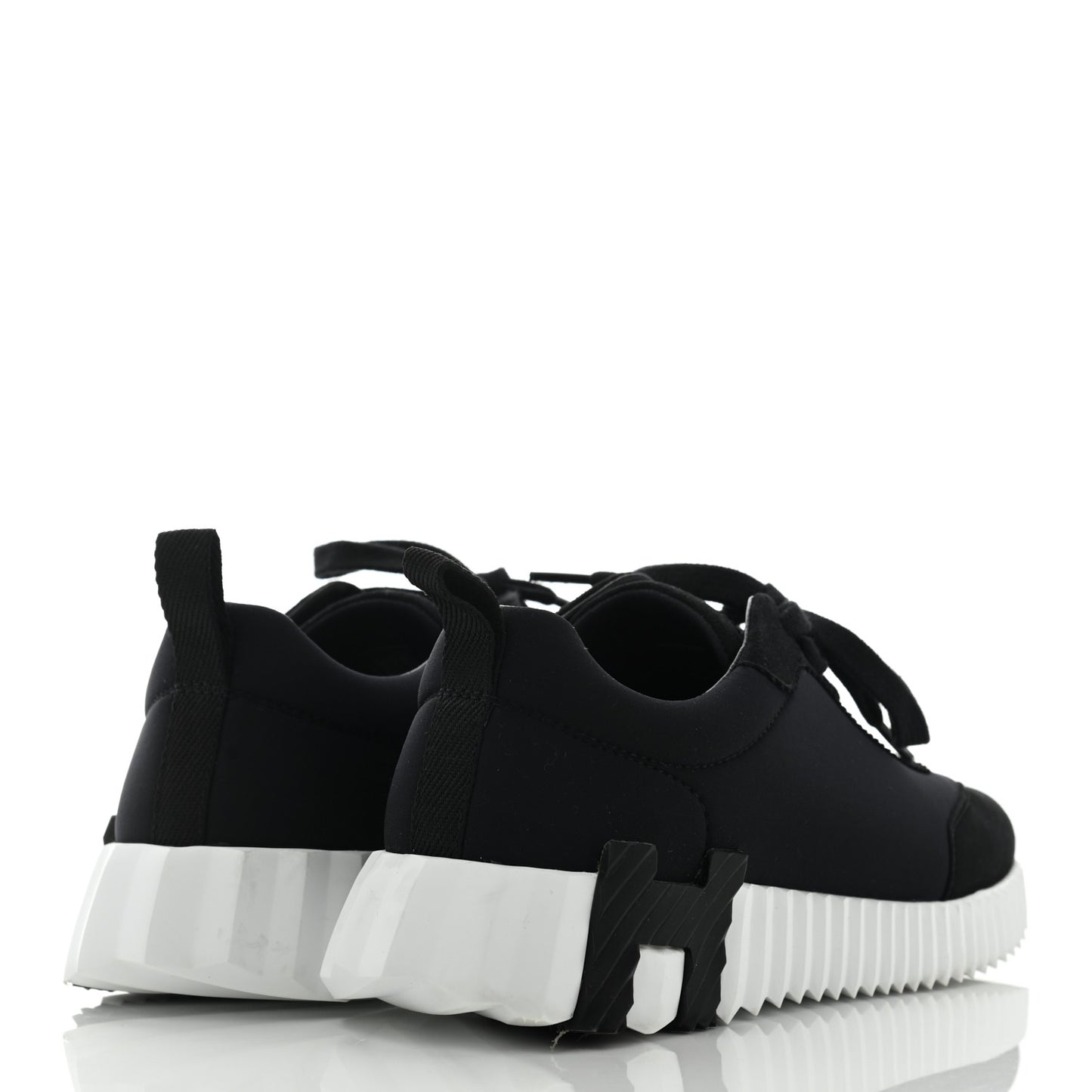 Technical Jersey Suede Goatskin Bouncing Sneakers 35.5 Black White