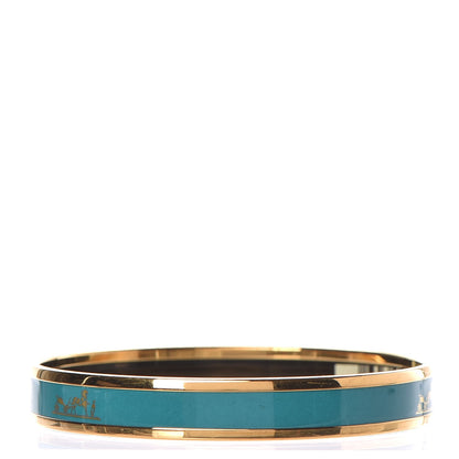 Hermes Enamel Printed Narrow Caleche Bracelet 62 Malachite 6 of 6