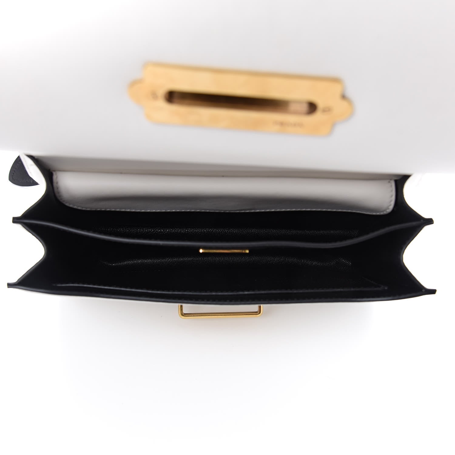 Prada City Calf Saffiano Large Cahier Bag White Black 7 of 18