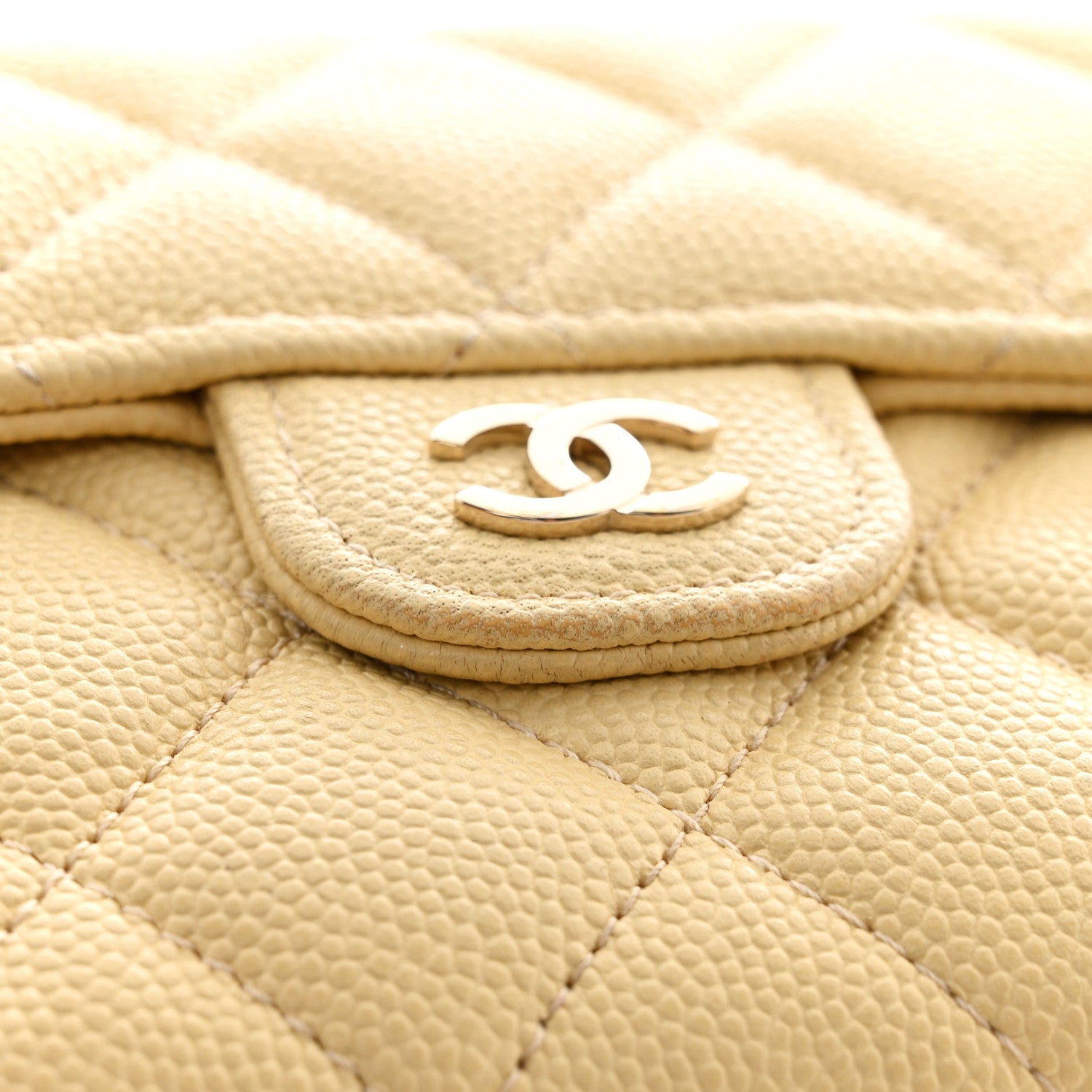 Chanel Caviar Quilted Compact Flap Wallet Yellow 12 of 16