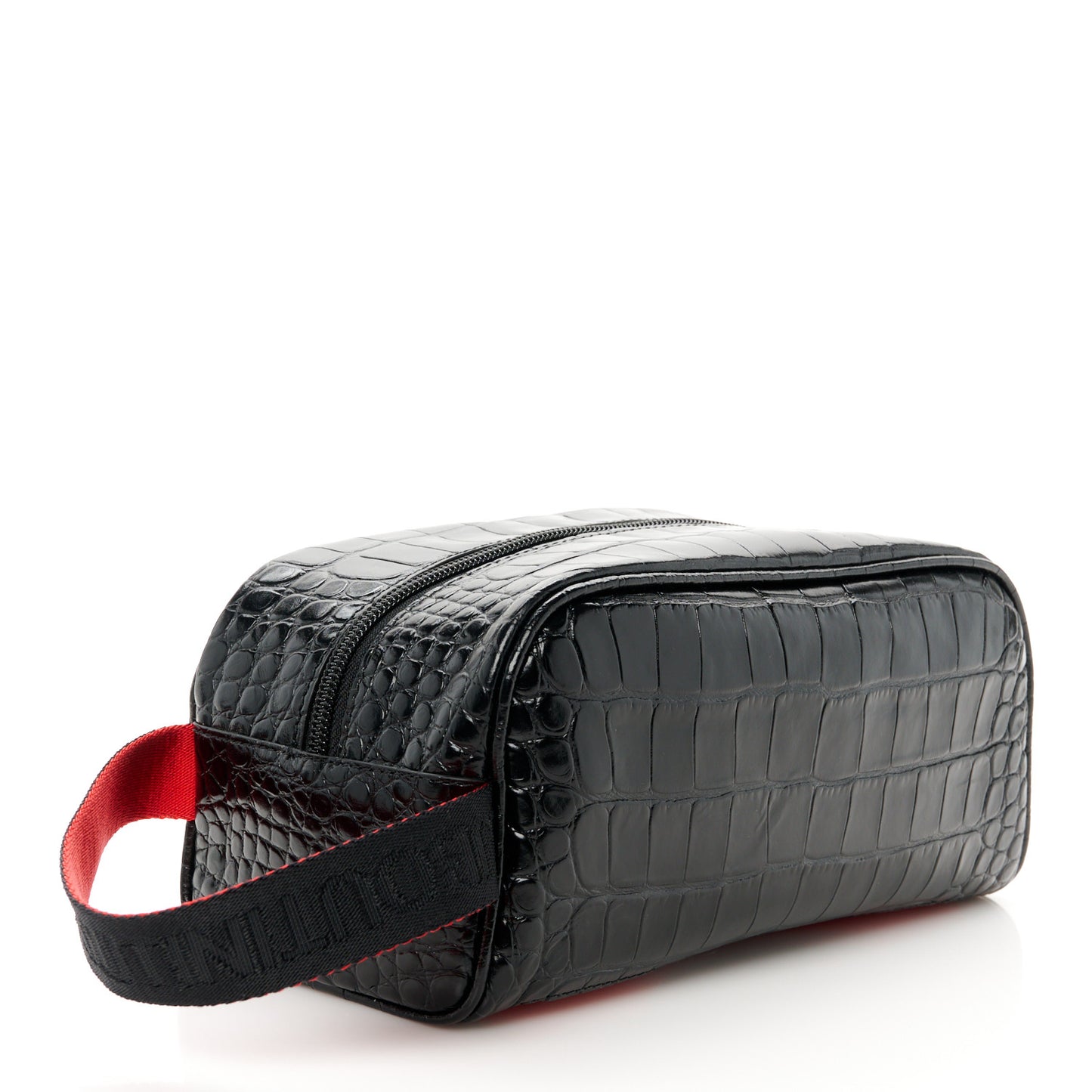 Calfskin Crocodile Embossed Blaster Pouch Black