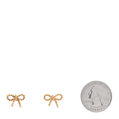 Tiffany 18K Yellow Gold Twist Bow Earrings 2 of 4