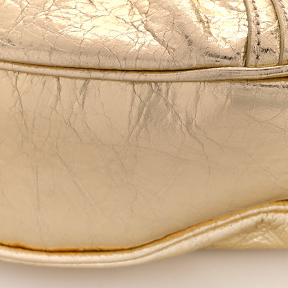 Balenciaga Metallic Agneau Arena Crystal Le Cagole Shoulder Bag XS Light Gold 10 of 12