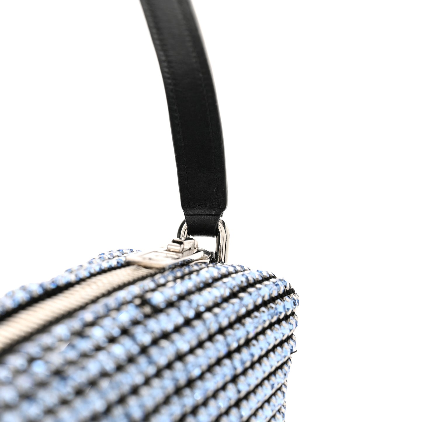 Mesh Crystal Rhinestone Mini Heiress Pouch Navy