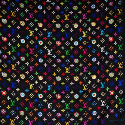 Louis Vuitton Silk Multicolor Eye Love Scarf Black 1 of 5