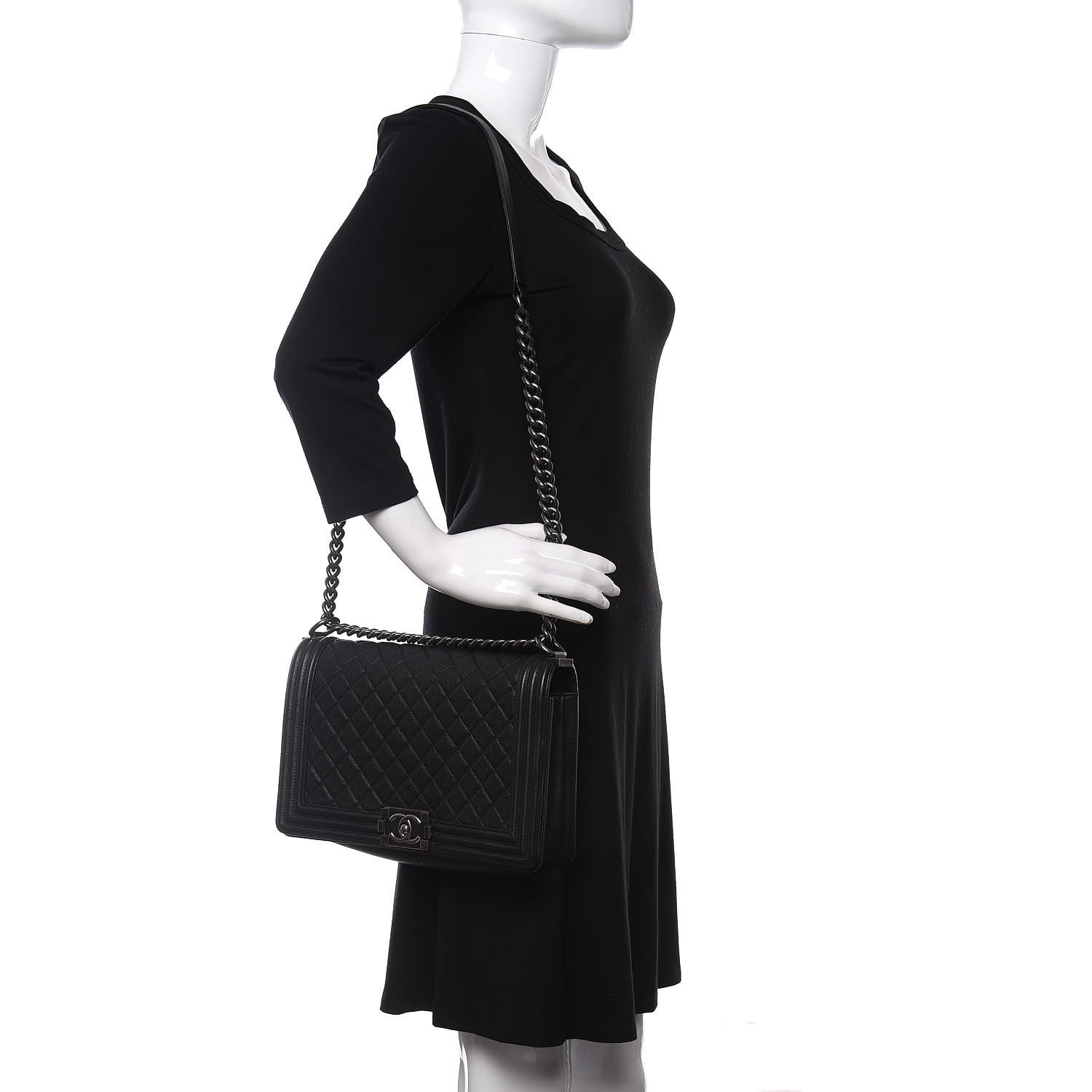 Chanel Caviar Quilted New Medium Boy Flap Black 2 of 14