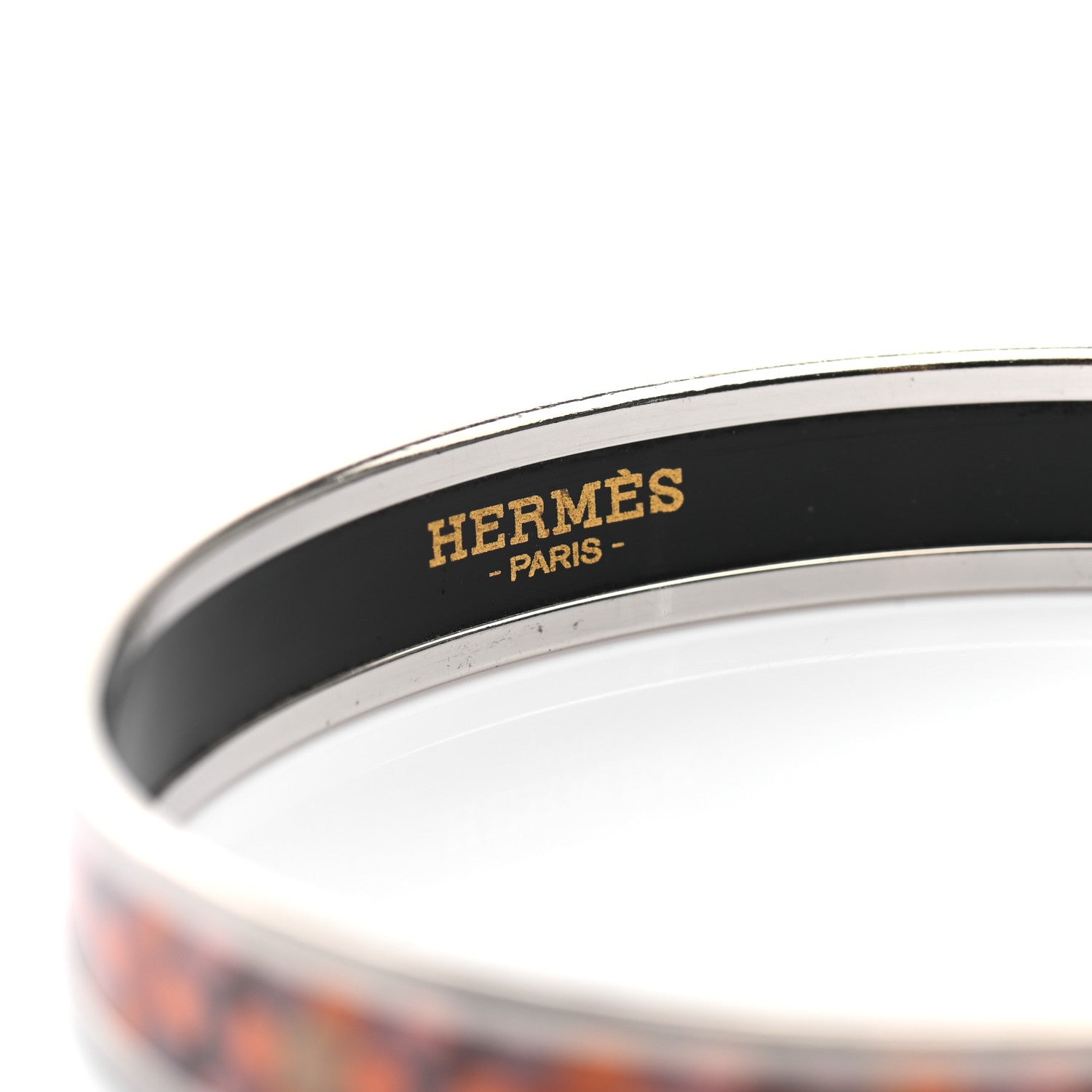 Hermes Enamel Printed Narrow Rose de Compas Bracelet 70 4 of 5
