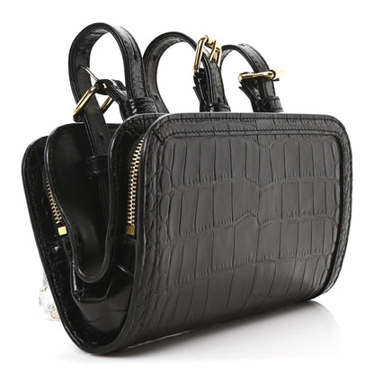 Gucci Crocodile Embossed Arm Bag Black 3 of 10