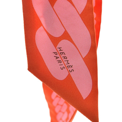Hermes Silk Clic C'est Noue Twilly Orange Rose Poudre 4 of 6