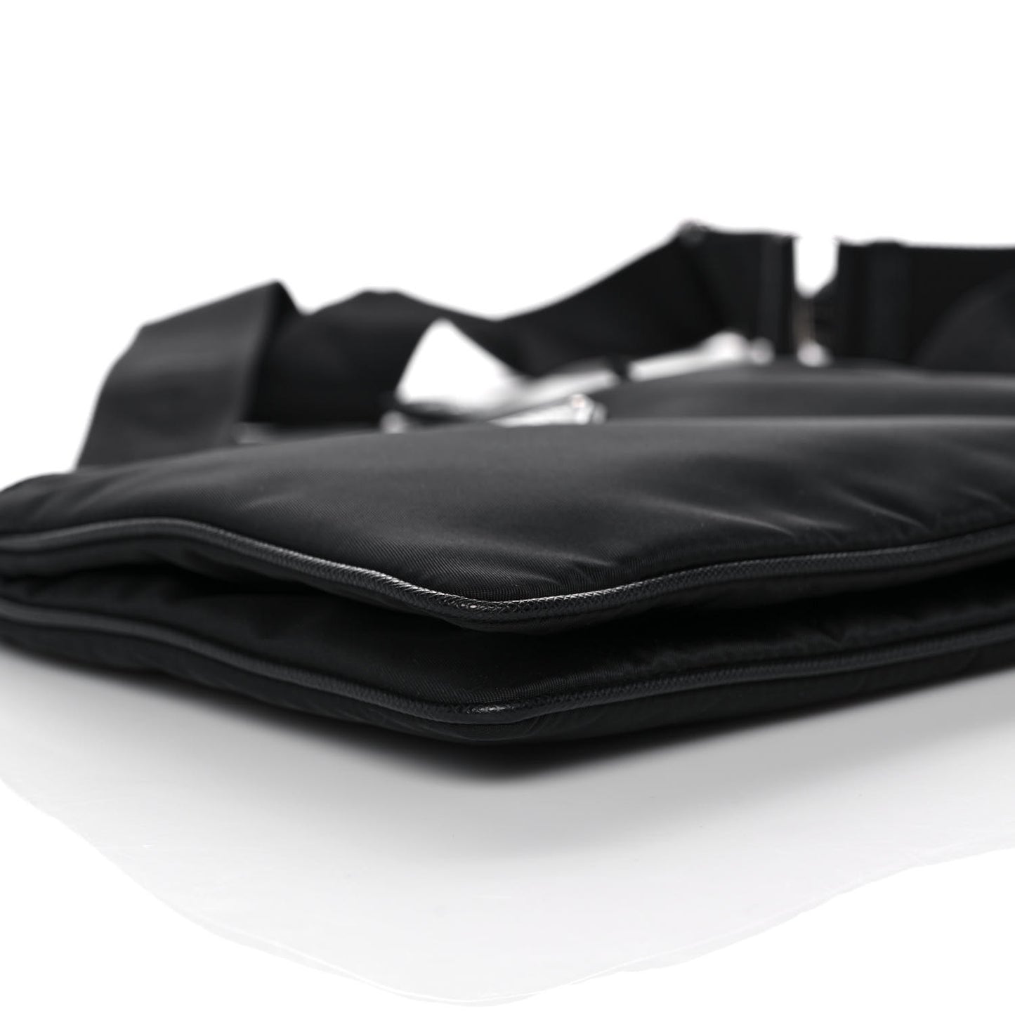Re-Nylon Saffiano Re-Edition 2000 Double Zip Crossbody Bag Black