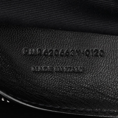 Saint Laurent Calfskin Crocodile Embossed Medium West Hollywood Monogram Fold-Over Black 7 of 10