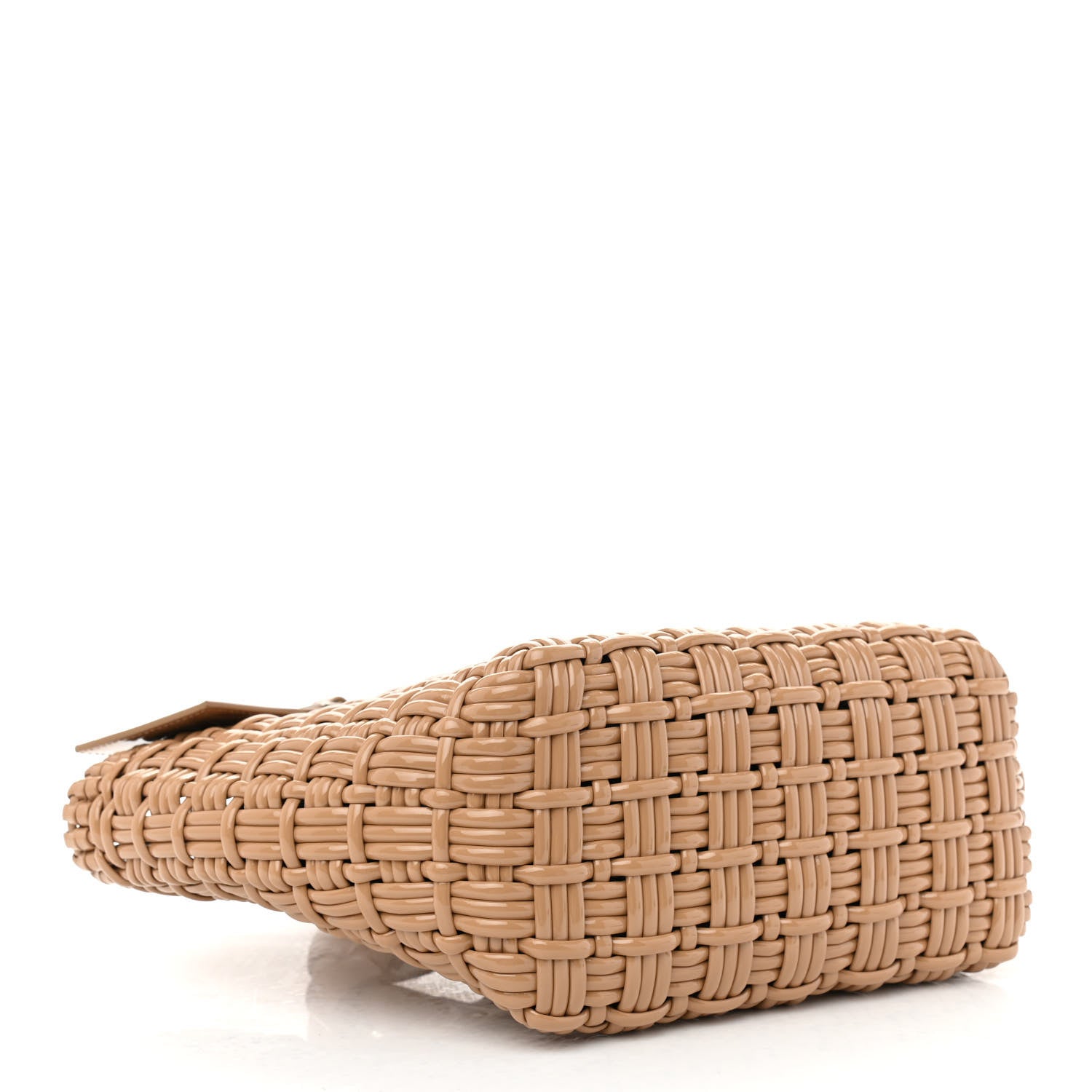 Balenciaga Varnished Faux Calfskin Braided XS Bistro Basket Beige 4 of 8