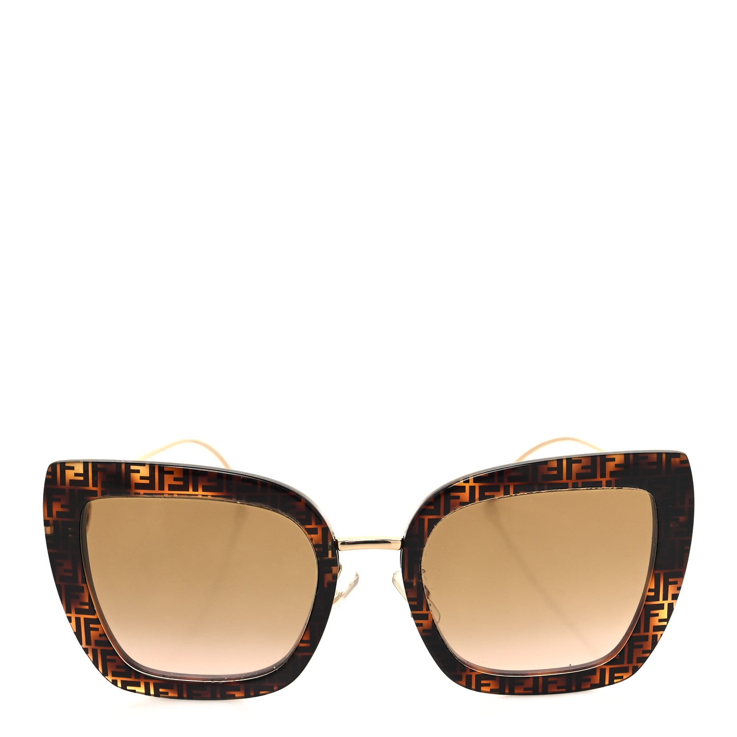 Fendi Acetate Metal F is Fendi FF Square Cat Eye Sunglasses FF 0424/F/S Havana 2 of 6