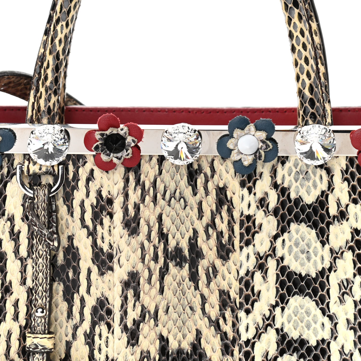 Fendi Elaphe Flowerland Regular 2Jours Tote Natural 7 of 9