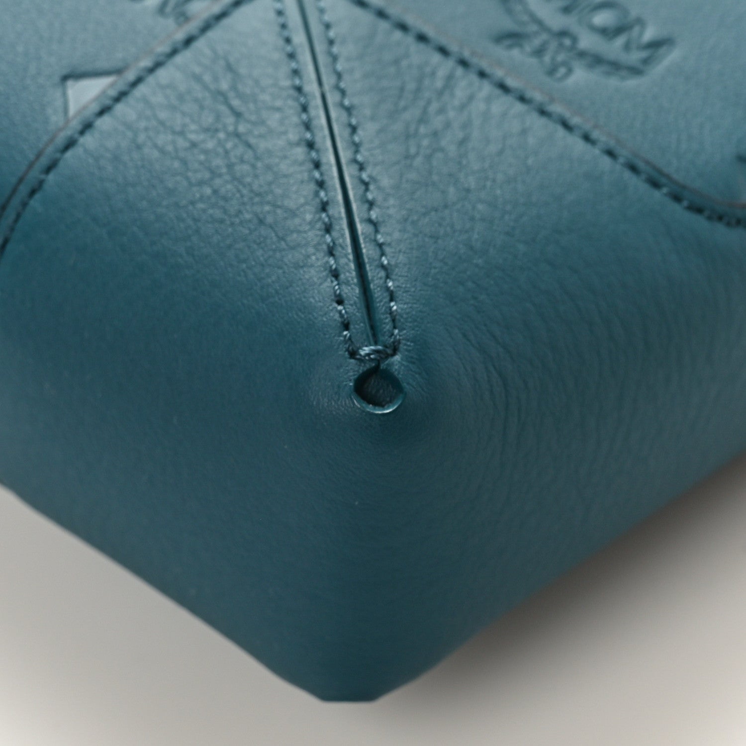 MCM Calfskin Ottomar Monogram Medium Klara Shoulder Bag Blue 8 of 8