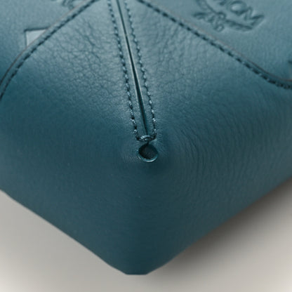 MCM Calfskin Ottomar Monogram Medium Klara Shoulder Bag Blue 8 of 8