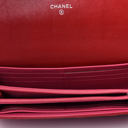Chanel Lambskin Quilted Large Gusset Flap Wallet Red 5 of 11