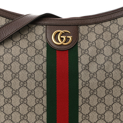 Gucci GG Supreme Monogram Web Ophidia Half Moon Hobo Brown 8 of 10