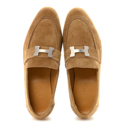 Hermes Suede Goatskin Paris Loafers 39 Marron Havane 2 of 10