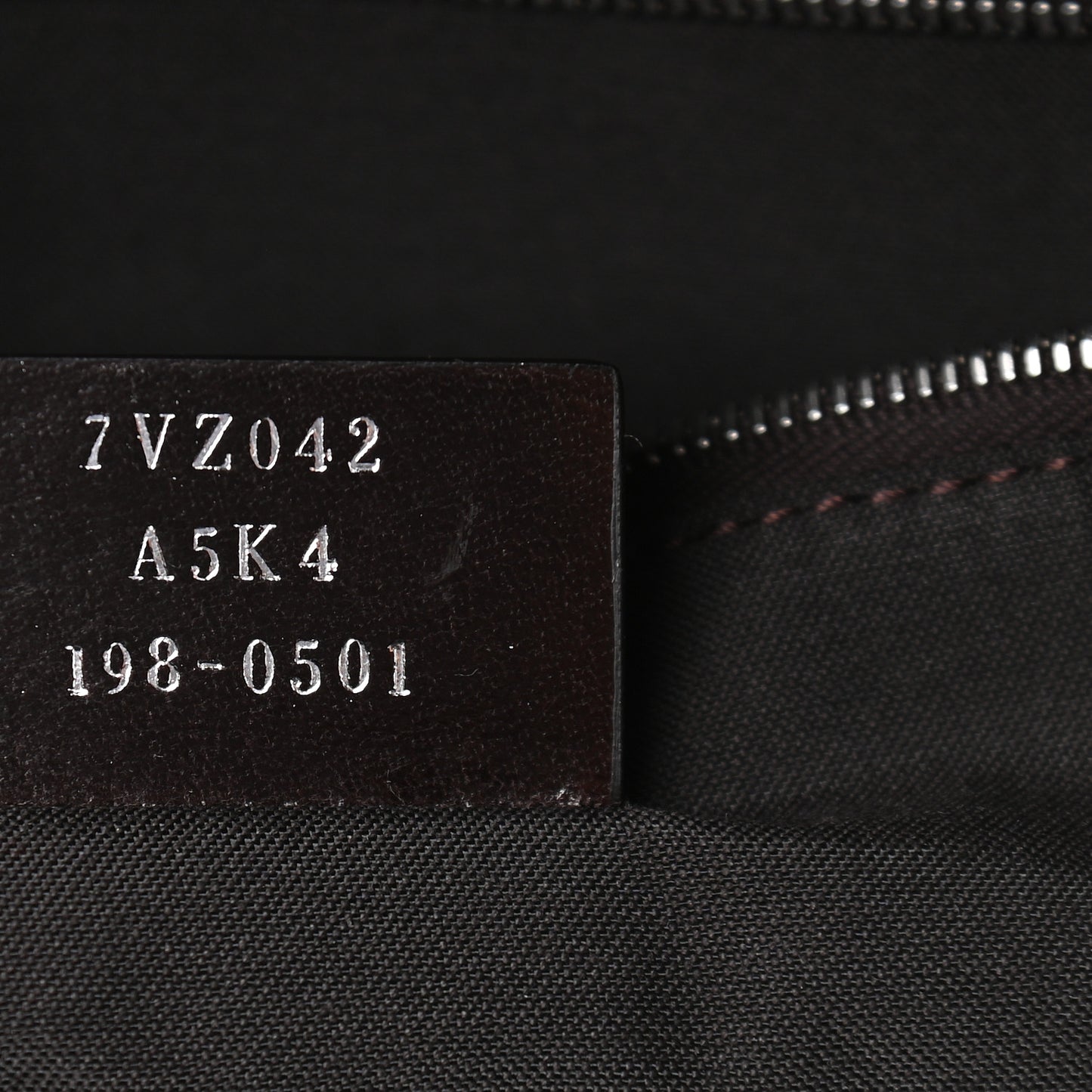 Glazed Fabric Vitello Century FF 1974 Stamp Patch Pouch Pocket Backpack Mogano Panna Black