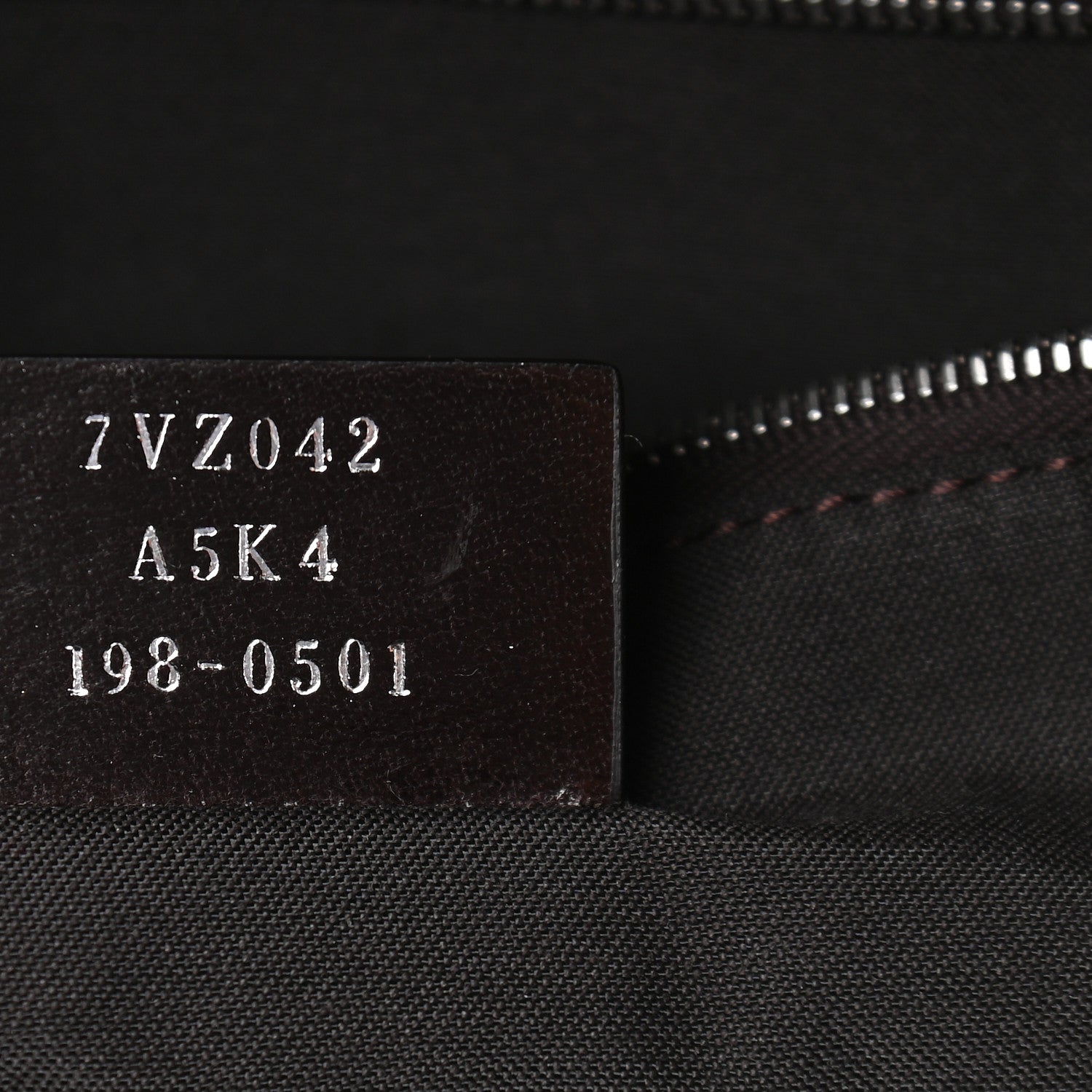 Fendi Glazed Fabric Vitello Century FF 1974 Stamp Patch Pouch Pocket Backpack Mogano Panna Black 7 of 9