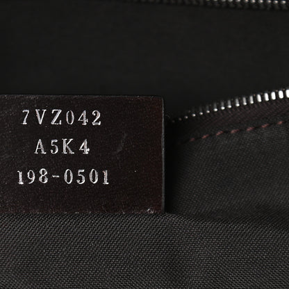 Fendi Glazed Fabric Vitello Century FF 1974 Stamp Patch Pouch Pocket Backpack Mogano Panna Black 7 of 9