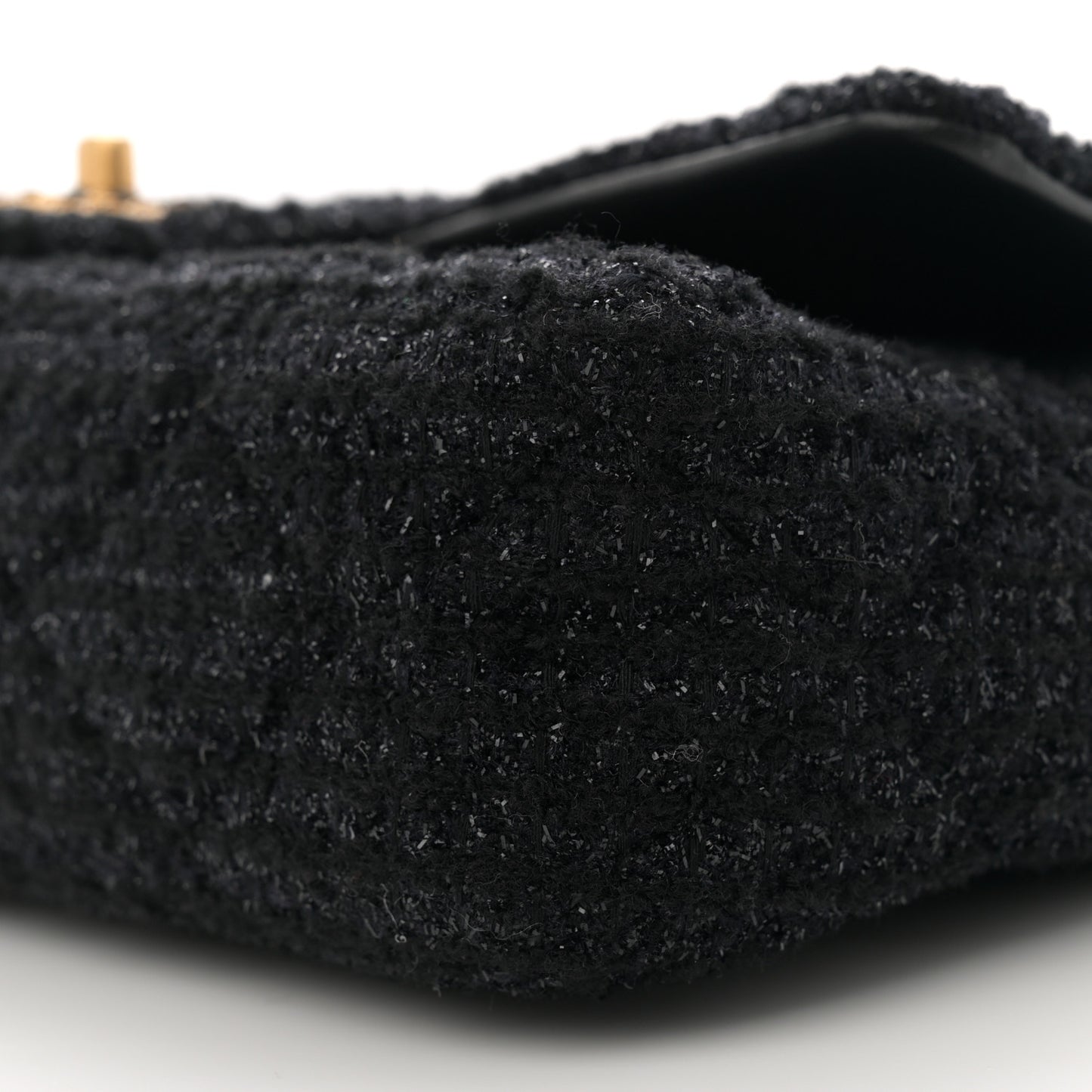 Tweed Quilted Medium Crystal CC Single Flap Black