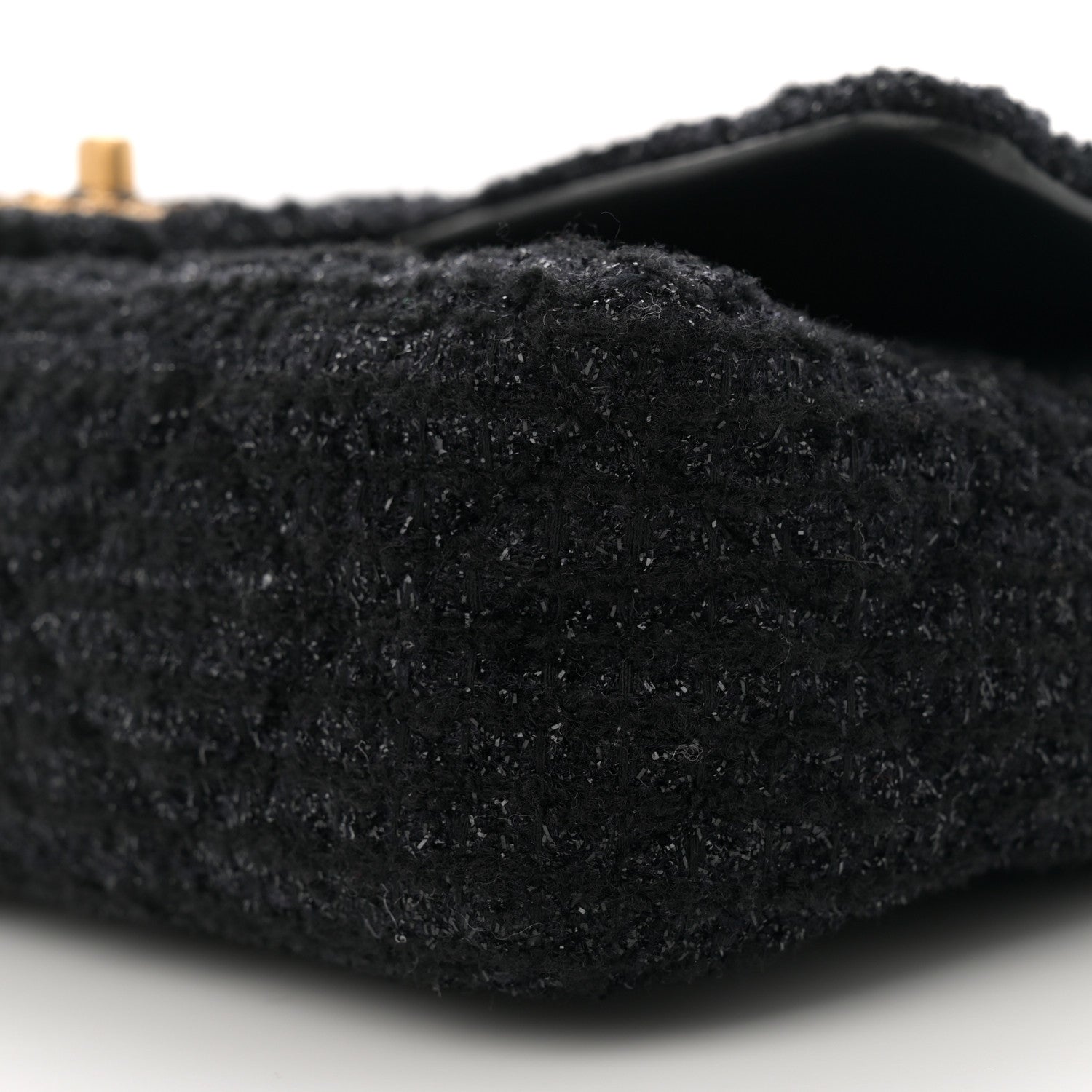 Chanel Tweed Quilted Medium Crystal CC Single Flap Black 10 of 10