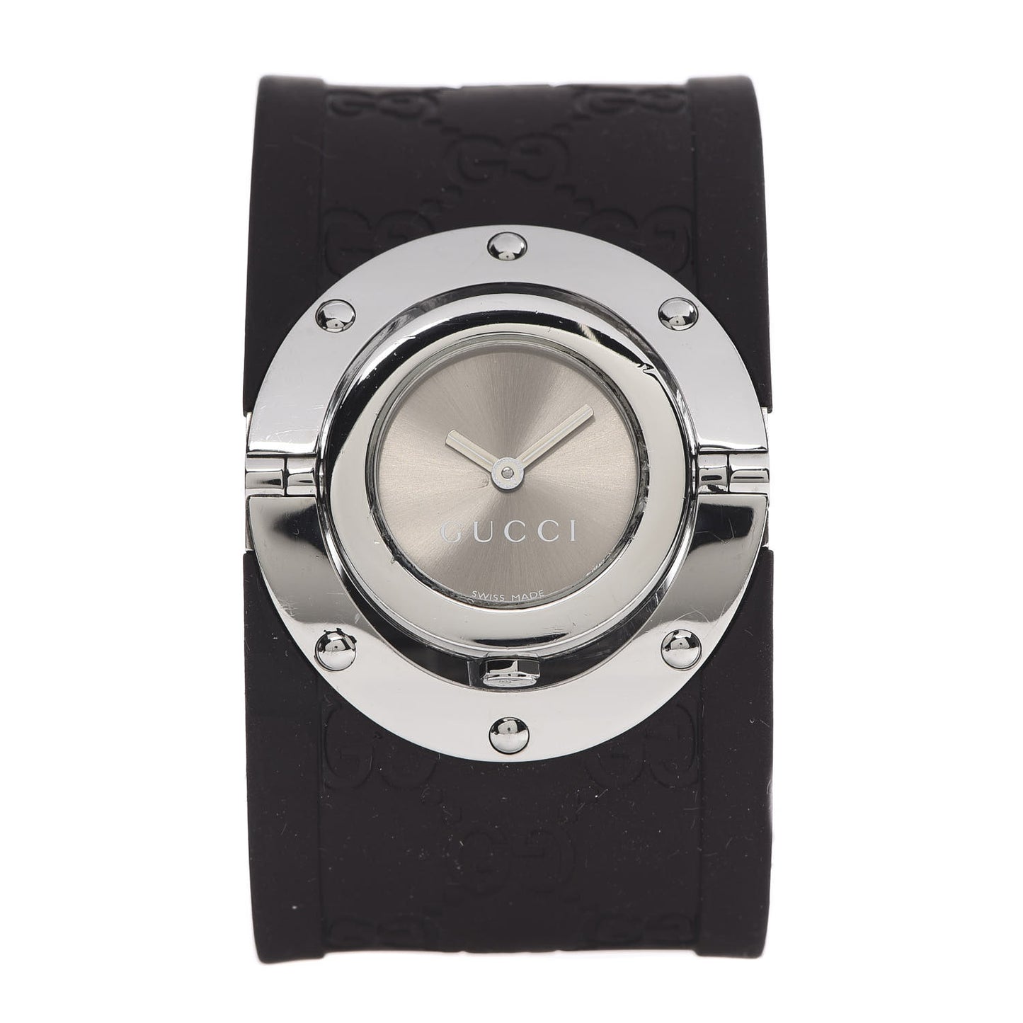 Stainless Steel Rubber 33mm Twirl Quartz Watch Brown