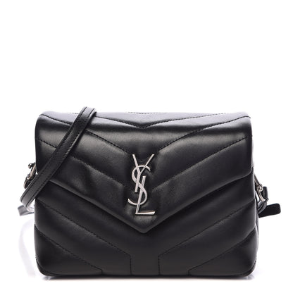 Saint Laurent Calfskin Y Quilted Monogram Toy Loulou Crossbody Bag Black 1 of 11