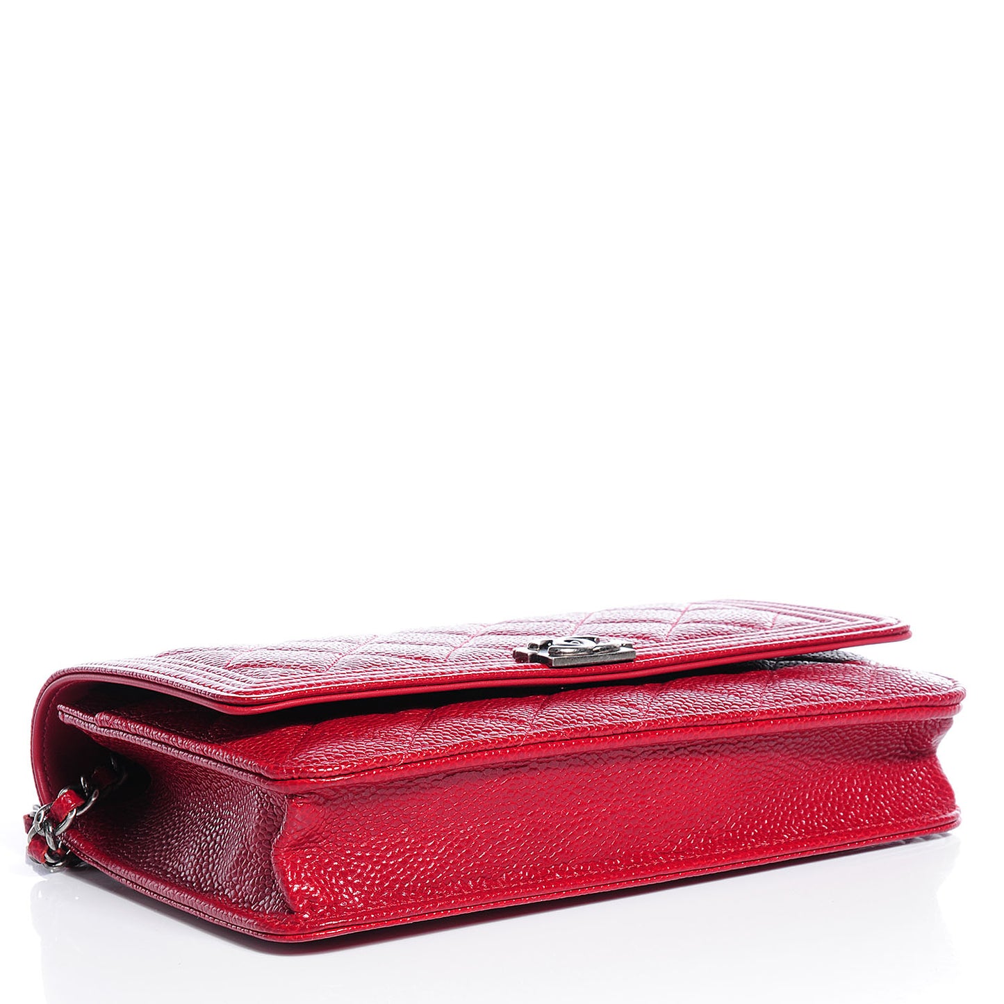 Caviar Quilted Boy Wallet On Chain WOC Red