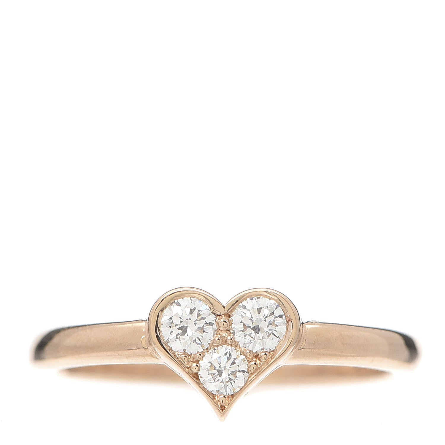 Tiffany 18K Rose Gold Diamond Hearts Ring 50 5.5 1 of 6