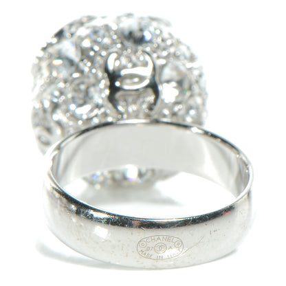 Chanel Crystal CC Ring Silver 6.25 4 of 5