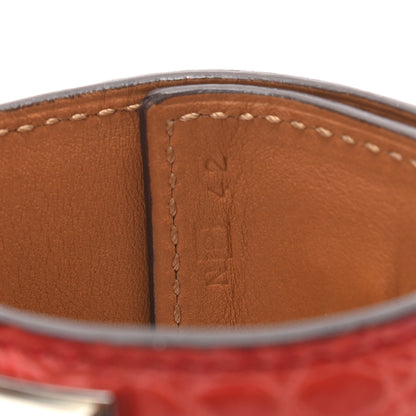 Hermes Shiny Alligator Collier De Chien CDC Bracelet S Geranium 5 of 5