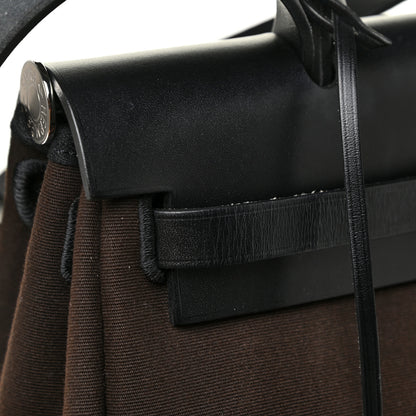 Hermes Military Toile Vache Hunter Herbag Zip Retourne 31 PM Ebene Black 13 of 16