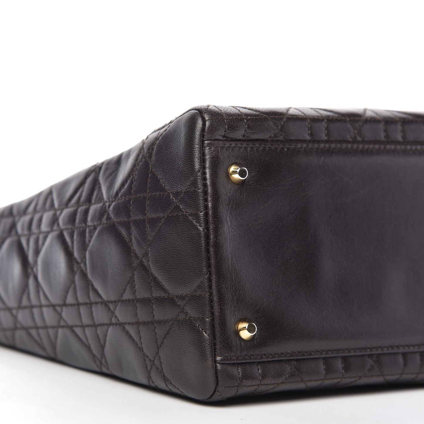 Lambskin Cannage Medium Lady Dior Dark Brown