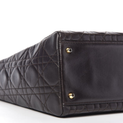 Christian Dior Lambskin Cannage Medium Lady Dior Dark Brown 6 of 11