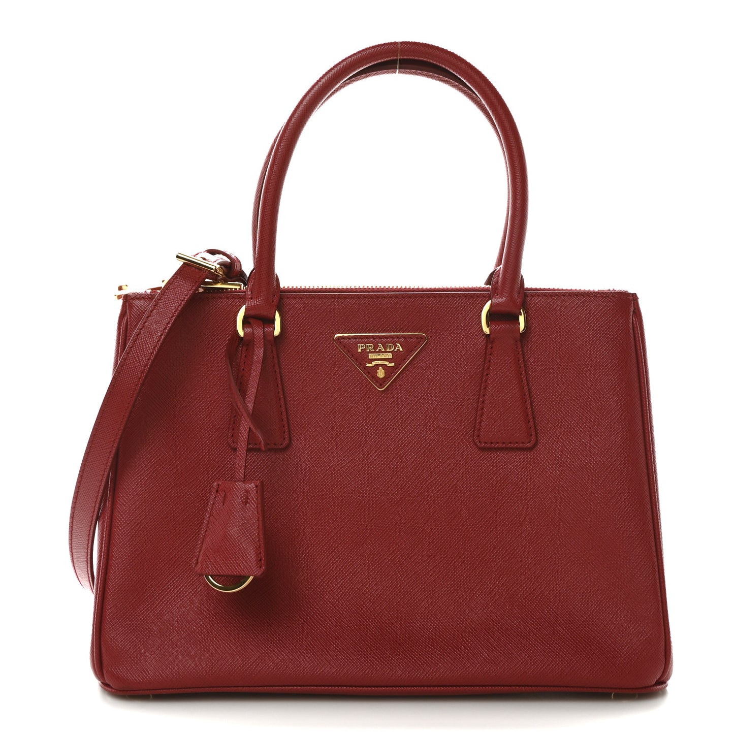 Saffiano Small Galleria Double Zip Tote Fuoco