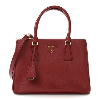 Prada Saffiano Small Galleria Double Zip Tote Fuoco 1 of 10