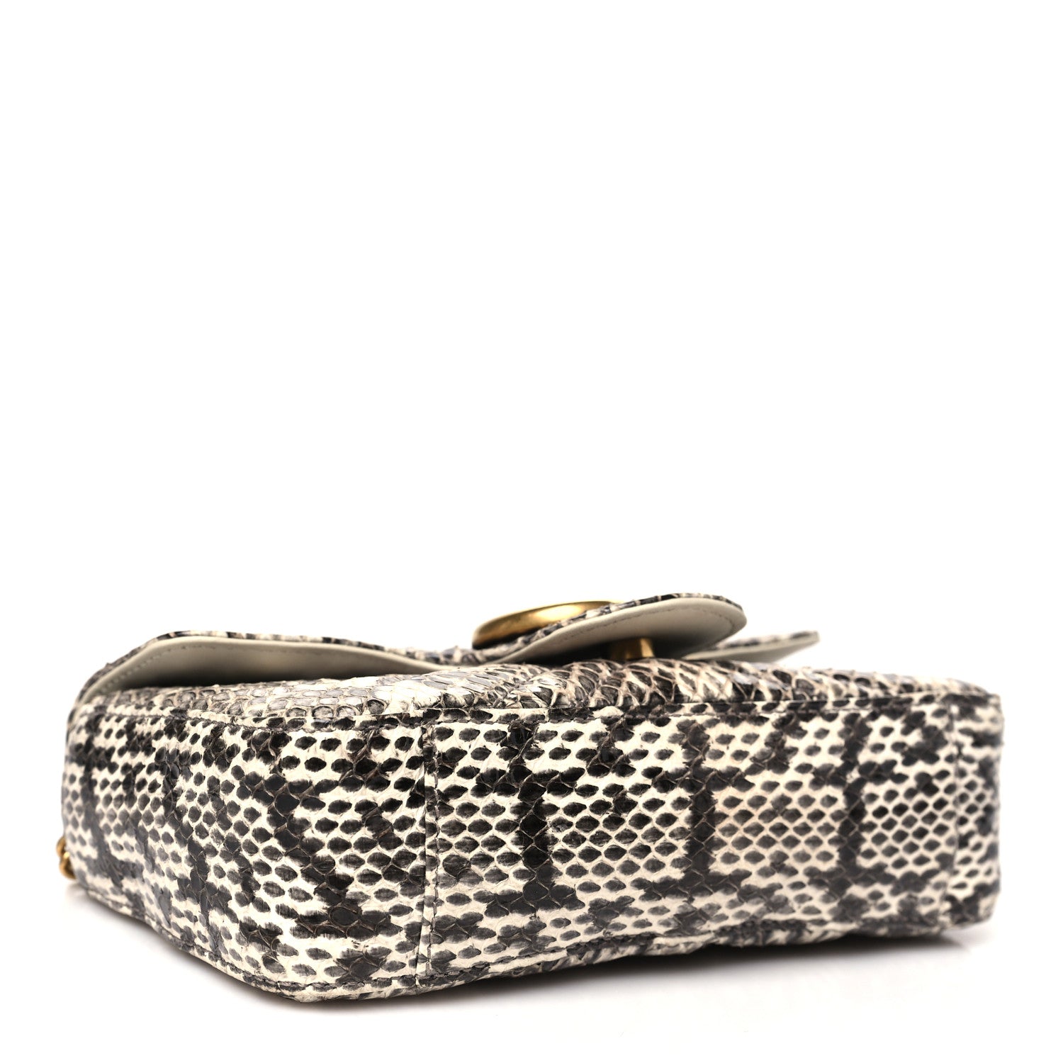 Gucci Snakeskin Matelasse Super Mini GG Marmont Shoulder Bag Roccia 4 of 11