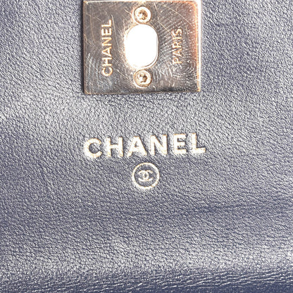 Chanel Lambskin Chevron Quilted Mini Trendy CC Chain Wallet Navy 6 of 8
