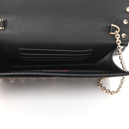 Valentino Garavani Vitello Rockstud Envelope Wallet on Chain Black 5 of 10