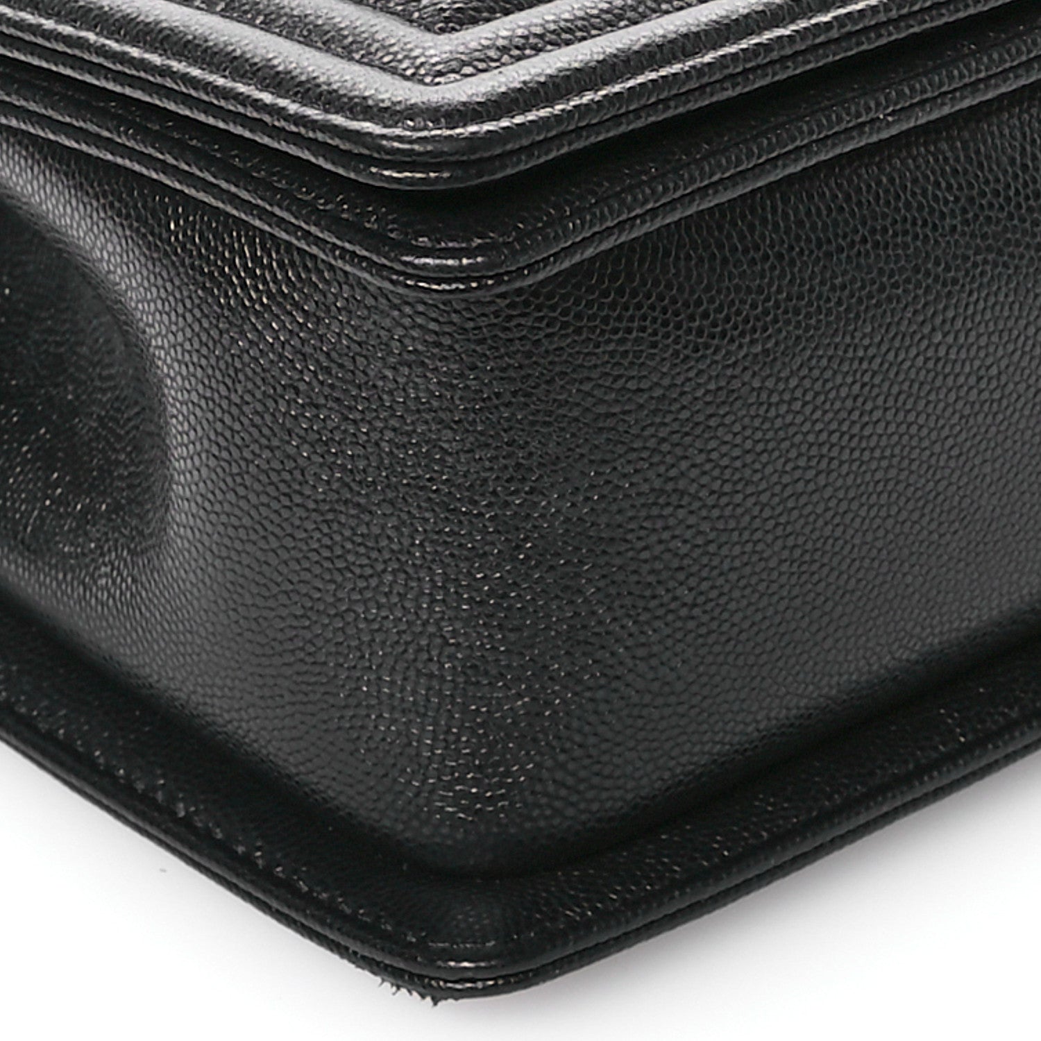 Chanel Caviar Chevron Quilted Medium Boy Flap Black 8 of 11