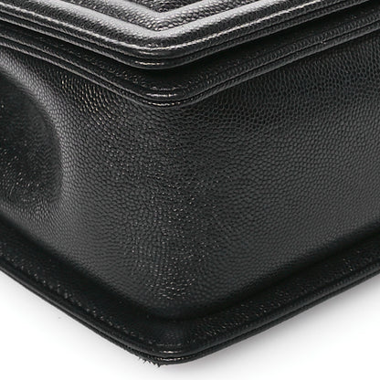 Chanel Caviar Chevron Quilted Medium Boy Flap Black 8 of 11