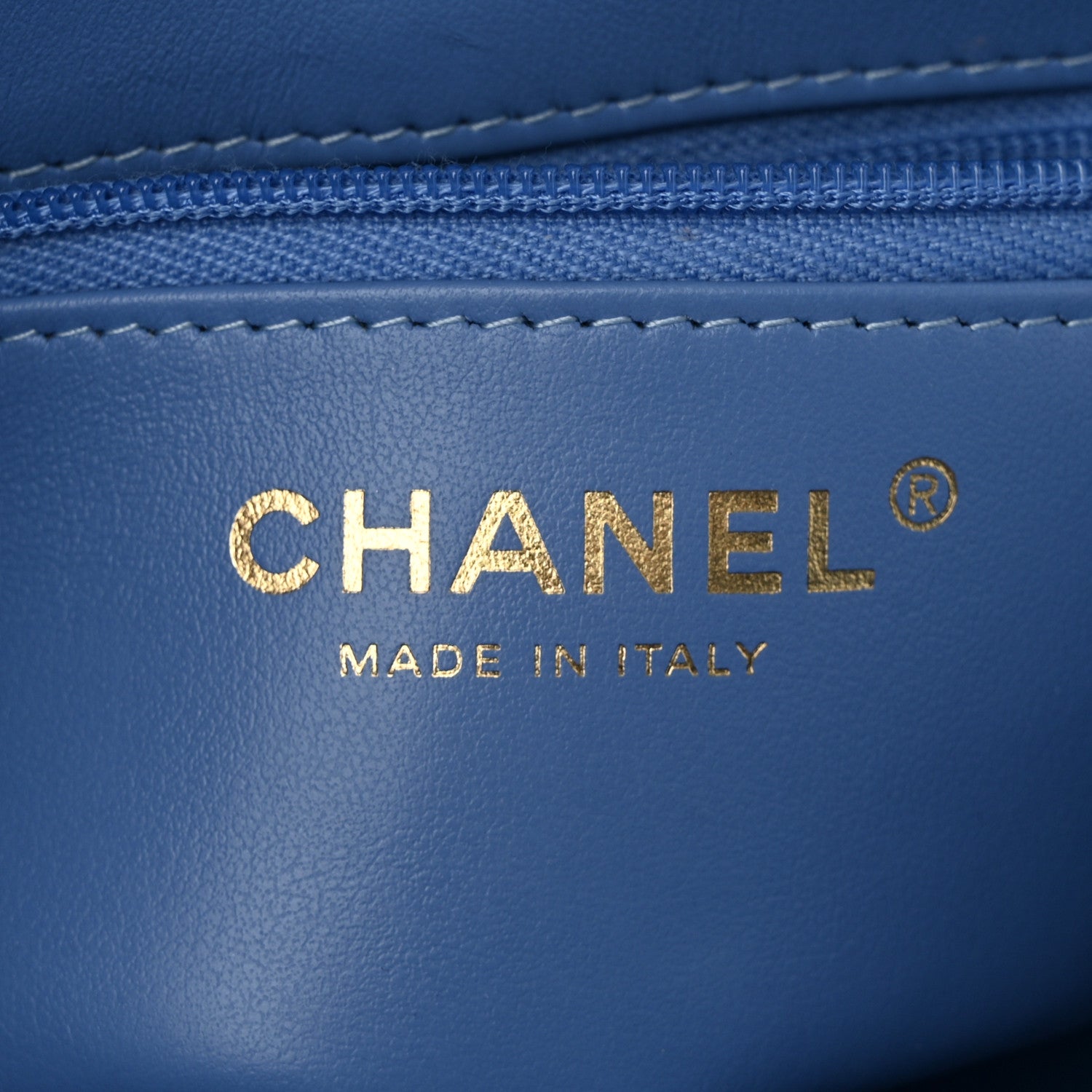 Chanel Shiny Aged Calfskin Quilted Nano Kelly Shopper Blue 6 of 11