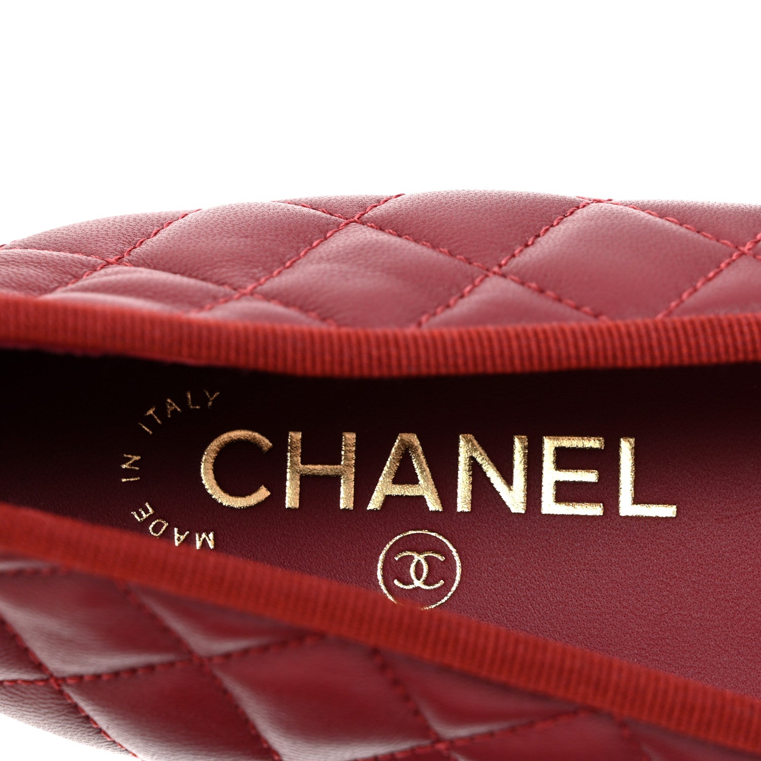 Chanel Lambskin Quilted CC Cap Toe Ballerina Flats 39 Burgundy Black 8 of 9