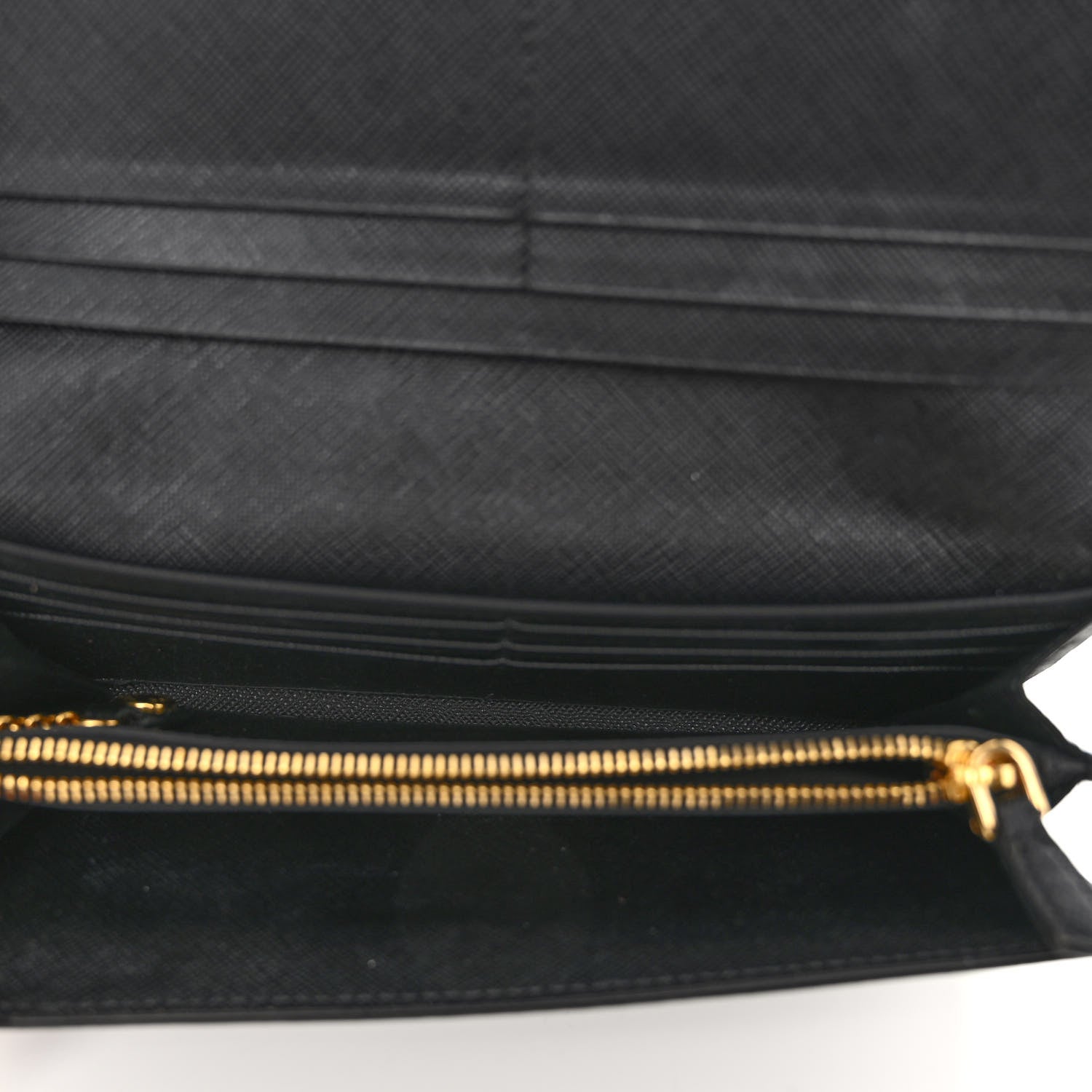 Prada Saffiano Metal Continental Flap Wallet Black 6 of 9
