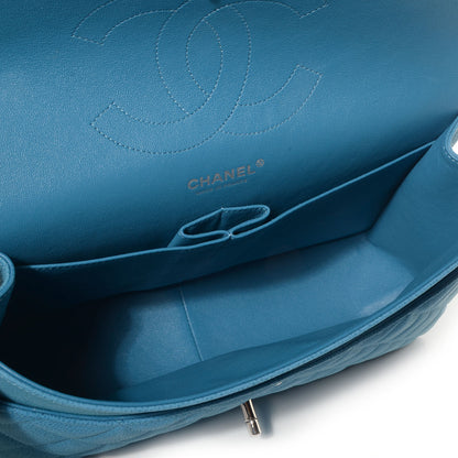 Chanel Iridescent Caviar Jumbo Double Flap Blue 5 of 10