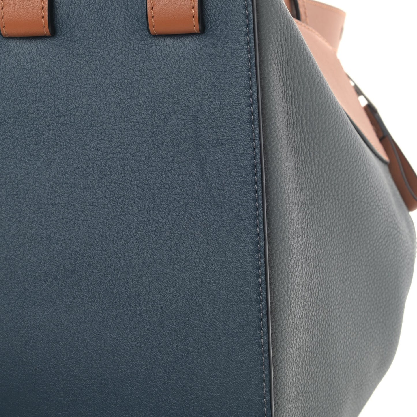 Calfskin Small Hammock Shoulder Bag Steel Blue Tan